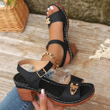 Sandals Women Wear 2025 Summer New Thick-Heeled High-Heeled Sandals Women Casual