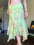 Cloth Forget To Be Careful Hot Babes Rags Rags Side Irregular Long Skirt Holiday Style Thin Mesh