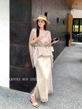 Special Price Does Not Return] Xixi Tiansi Top + High-Waist A-Word Half-Body Dress Two-Piece Suit Woman