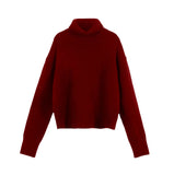 And Winter Pure Color Short High-Collar Sweater Women's Loose Leisure Knitting Shirt 2025 New Thicker