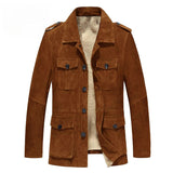 Stand Men's Coat Fur Velvet Artificial Wool Jacket Cold Anti-Freeze Thick