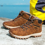 High-Top Snow Boots Cotton Shoes Winter Plus Velvet Warm Men's Leisure Outdoor Hiking Leisure