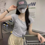 Zingj Short-Sleeved T-Shirt Women's Wear 2024 New Thin Temperament Summer Leisure Versatile Students Short