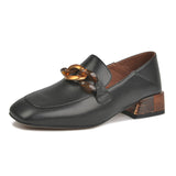 Shoes Female Summer 2025 New Spring Simple Korean Version Of Thick Heel Loafers With A Foot Pedal British Style Small Leather