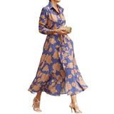 Spot 2025 Spring New Lady Fashion Temperament Print Medium Long