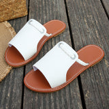 Braided With Fish Mouth Slippers Women Solid Color Wearing A Word Beach Cold