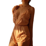 Pajamas Female Spring And Autumn French Pure Lust Lace Summer Ice Silk Thin Breast Hanging Joint