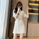 Summer New Women's Small Fragrant French Design White Dress Women's Summer Niche Design Suit