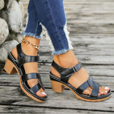 Hollow Magic High Heel Sandals Women New Buckle Thick Heel Sandals