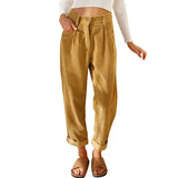 Autumn High Waist Casual Solid Color Corduroy