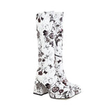 Colorful Floral Square Toe BootsOutfit