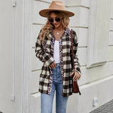 Sales Explosion 2025 Autumn Thousand Bird Plaid Plaid Long-Sleeved Shirt Women's