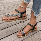 Cool Slippers 2025 Summer New Women's Flowers Decorated With A Foot Pedaled Sandals Fashion