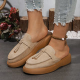 Large-Size New Autumn 2025 New Fashion Single Shoes With Flat Comfortable Thick-Soled Slippers Women's