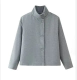 Women's Clothing Explosion Short-Term Collar Single Buckle Temperament Wool