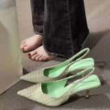 Small Fragrant Wind High Heel Sharp Sandals Women's 202 Summer New Back Empty Head Large-Size Single