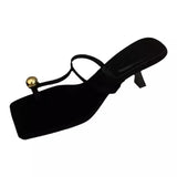 Small Cool Slippers Wearing Women's Shoes In The Summer Of 2025 New Fine Heel With Skirt Temperament Black High-Heeled
