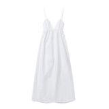 Women's Dress 2025 Temperament Sexy V-Neck Bare Backs A Big Tset-Smeared Tset