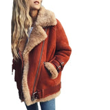 Women's Locomotive Deer-Skin Cashmeat Wool Coat Women's Cotton