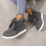 Boots Women 2025 Autumn And Winter New Large Size Velvet Round-Headed Velvet Velvet Feet Casual Plus Velvet Women's Cotton