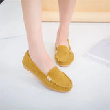 And Summer Round Head Flat Heded Shallow Shoes Single Shoes Metal Buckle Flat-Soled Women's Shoes Students Bean Shoes Casual Single