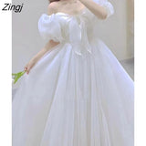 Elegant Sweet Princess Dress Women Bow Puff Sleeve Korean Kawaii Midi Dress Female 2022 Autumn Casual Evening Party