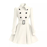 And Winter New Repair Lotus Leaf Side Of The Women's Hair Coat Belt Buckle Style This Coat Coat Wind