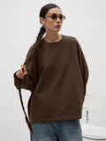Fine Comb Cotton Solid Long-Sleeved T-Shirt Women Hot Loose Leisure Collar Top High