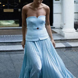 Sexy Wind Dress 2025 Summer New Summer Temperament Elegant Waist Solid Color Bra Long Skirt