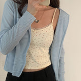 Zingj The United States Back Vest Net Red Fold Wear Short Floral Lace Small Sling Ins Super Hot Girl Student Jacket