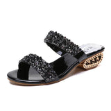 Wear Stylish Cool Slippers Women 2025 Summer Water Drill Glides One Shoe Two Wear Women