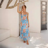 Zingj Summer New Royal Sister Wind With Beautiful Back French Low-Cut Sling Dress