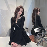 Sleeve Dress Women Casual Sexy Spicy All-match Solid Mini Breathe Vestidos Tender Retro Street Wear Clothing Schoolgirl