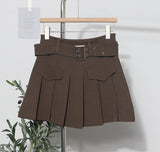 Shooting Hottie Retro Bright Line Dress Women Walk Light 100-Fold Skirt High-Rise Thin A Short Skirt