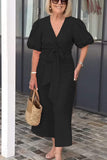 Women's Clothing 2025 Spring And Summer 2025 New V Tie With Foam Sleeve Cotton