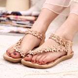 Size Women's Shoes National Wind Flowers Sandals Women's Bohemian Sandals Beach