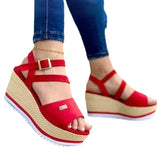 Heel Sandals Women's Summer 2025 New Thick-Soled Pines Roman Shoes Student Korean Version Of Big-Size Women's