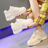 Dad Shoes Women's New Spring 2025 Small White Shoes Women's Loose Cream Soles Sneakers Female Version Of Student Thick-Soled Women's