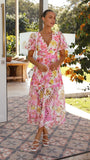 Women's Color Printing Embroidery Sleek Fashion Splicing Dress Women