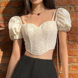 Zingj Spring Ins New Sexy Sweet French Court Style Bubble Sleeve Short Jacket