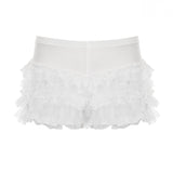 Desire Dark Gothic Wind Wood Ear Lace Splicing Sexy Hottie Low-Rise Slimming Cake Thin Shorts Hot