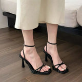 With Sandals Women 2025 New Summer Thin Heel White Dress Without Tired Pop High