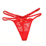 T-Tong Trousers Female Transparent Fine-Belt Bow Bow New Scratchless Breathable Mesh Hot Low-Waisted French Trouser