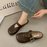 Bottom Bag Head Half Slippers Women Wear 2025 New Summer Pedaled Shoes Flat With Skirt Cool
