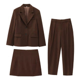 Women's INS Burst Series Short Skirt Pendited Suit Jacket + Trousers + Short Skirt