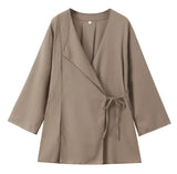 Women's INS Burst Linen And Cross-Coat Fashion Trousers