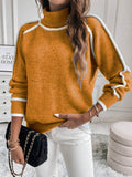 And Winter Knitted Shirt Women's Jacket Long-Sleeved High-Necked Top Solid Color Loose Casual Jump