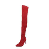 Knee-High And Knee-High Women's New Large Size 43 Velvet Fine And Elastic Boots Plus Velvet