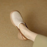 Pine Cake Thick Sole Hollow Sandals Women 2025 Summer New Thick Heel Round Head Buckle Back Empty Roman Women