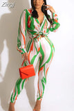 Two Piece Set Women Set Flower Print Long Sleeve Blouse Tops And Pant Suits Sheath Matching Fashion Outfit Spring